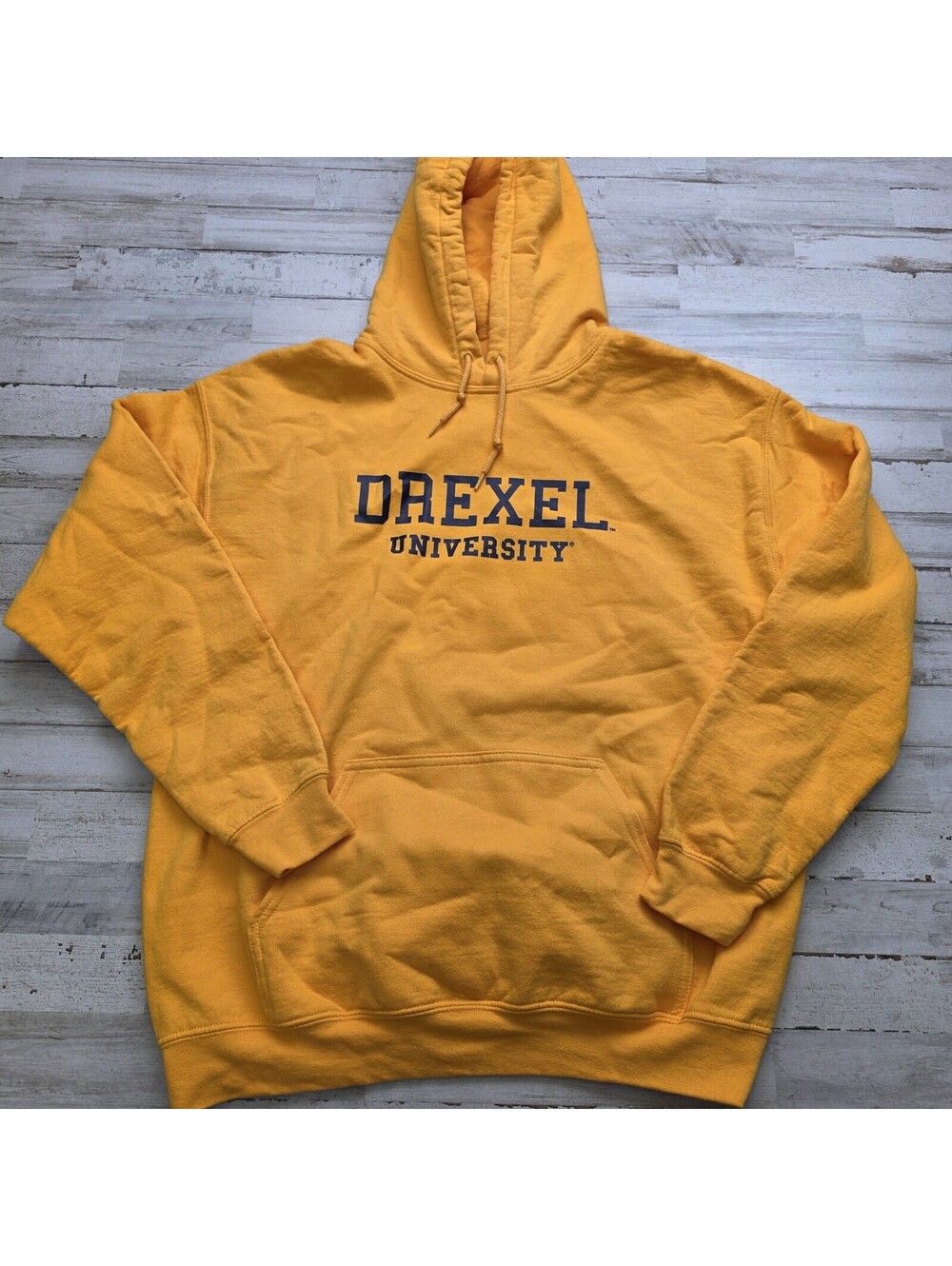 Drexel University Dragons Hoodie Long Sleeve Pullover Sweatshirt Yellow Men's LG